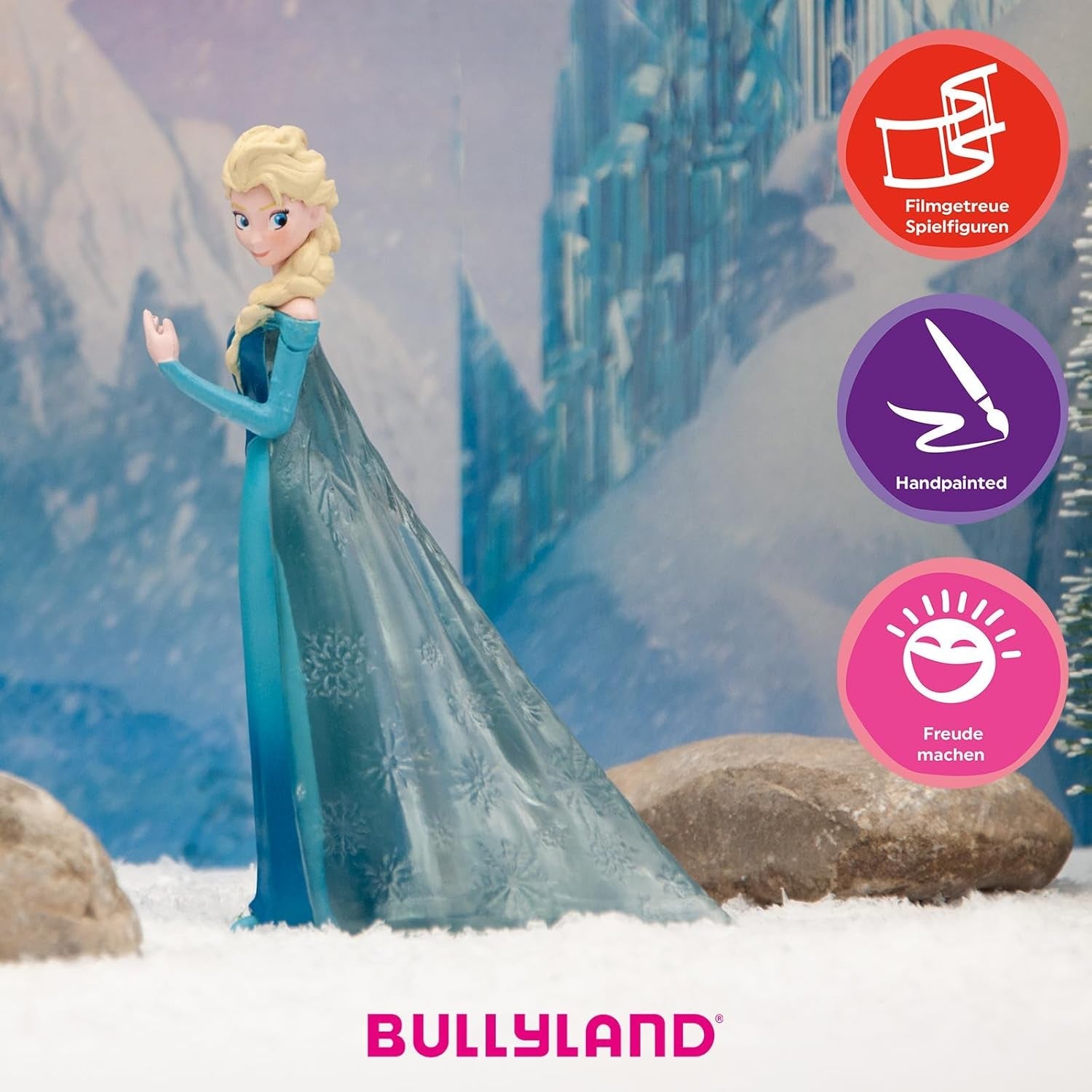 Bullyland 12961 - Figura Elsa de Arendelle de la película Frozen de Walt Disney, aprox. 10,1 cm, muy detallado, ideal como pequeño regalo para niños a partir de 3 años