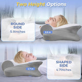 SAHEYER Almohada cervical 2 en 1 Almohada ergonómica de apoyo para el cuello y almohada enrollable para el cuello Almohada ortopédica para personas que duermen de lado Almohada de espuma viscoelástica para personas que duermen de lado Espalda y estómago Almohadas cervicales ortopédicas Naty Shop
