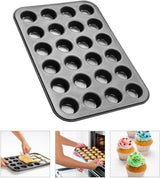 Zenker 6541 Mini-Muffinform 24Er Negro Metalizado – Antihaftbeschichte Für Perfekte Mini-Muffins, Ø 4,5 Cm, ​​Made in Germany Moldes y bandejas para horno Naty Shop