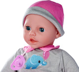 Simba 105140066 - Laura Interactiva, muñeca de cuerpo blandito con ojos soñolientos, balbucea al moverse, bebe del biberón y duerme, 40cm, muñeca a partir de 2 años Naty Shop Muñecas