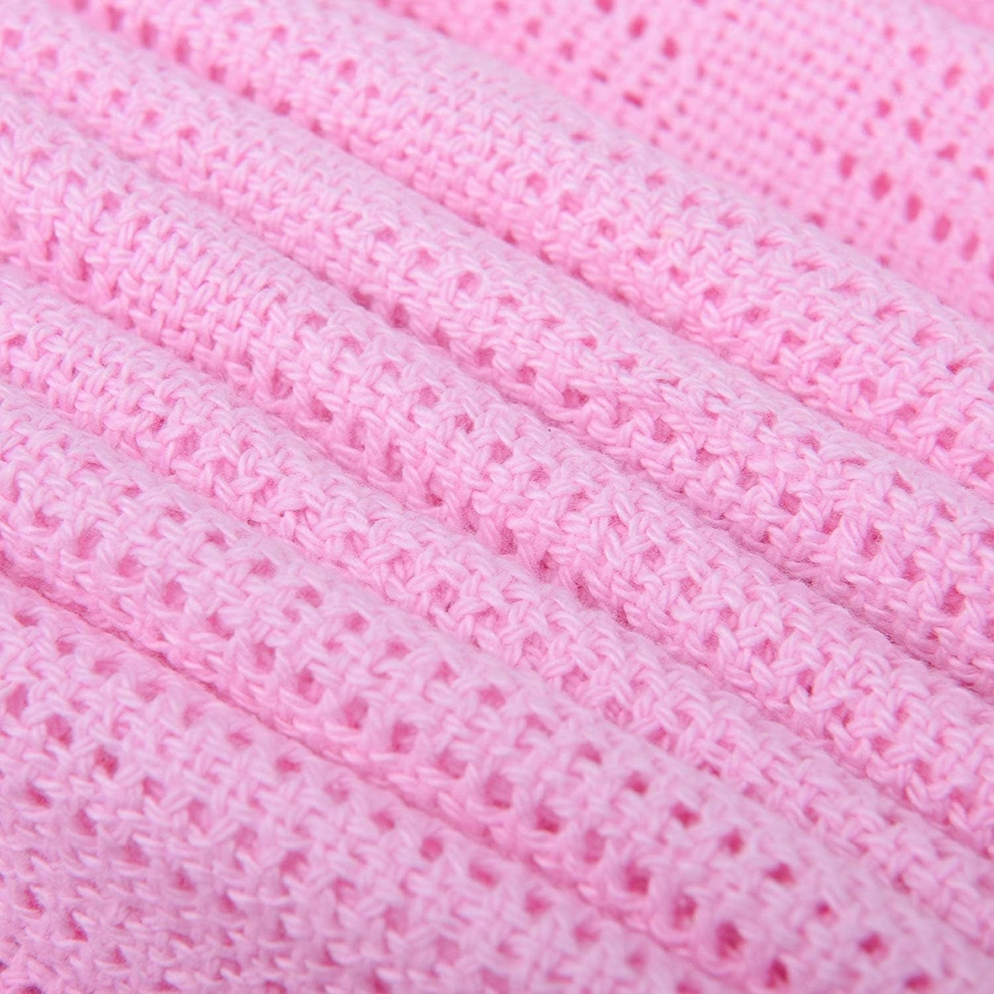 Family Bedding Manta Celular Rosa para Cama Doble, Algodón, Colcha Grande, Reversible, Ligera, Térmica, Suave, Manta Celular Tradicional, 230 X 230 cm Edredones y Edredones Naty Shop