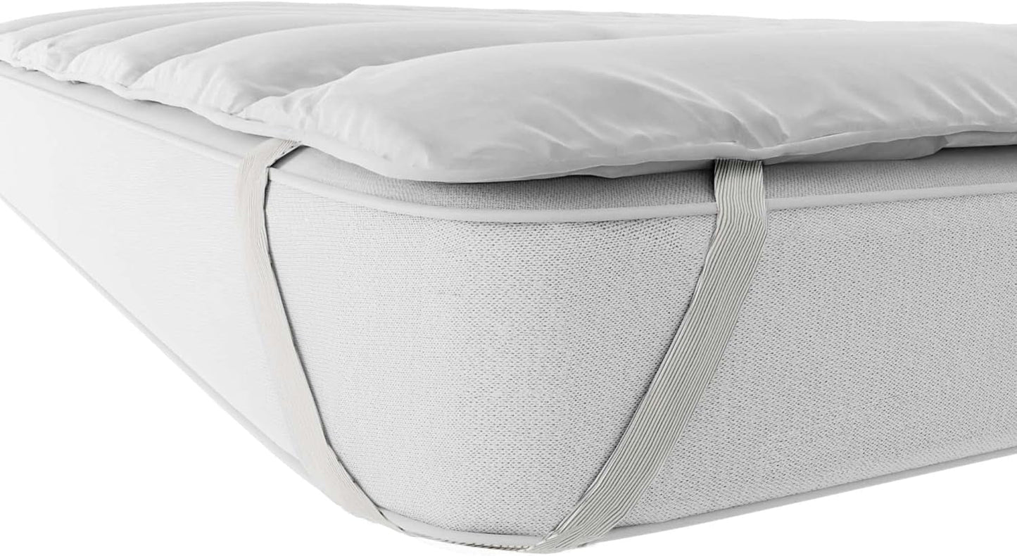 Ropa de cama italiana Elegante Topper acolchado, blanco, doble Edredones y edredones Naty Shop