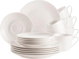 MÄSER 934105 Serie Belmira, Juego de Café Clásico para 6, Juego de Café de 18 Piezas, Atemporal, Elegante, Delicado, Porcelana, Blanco