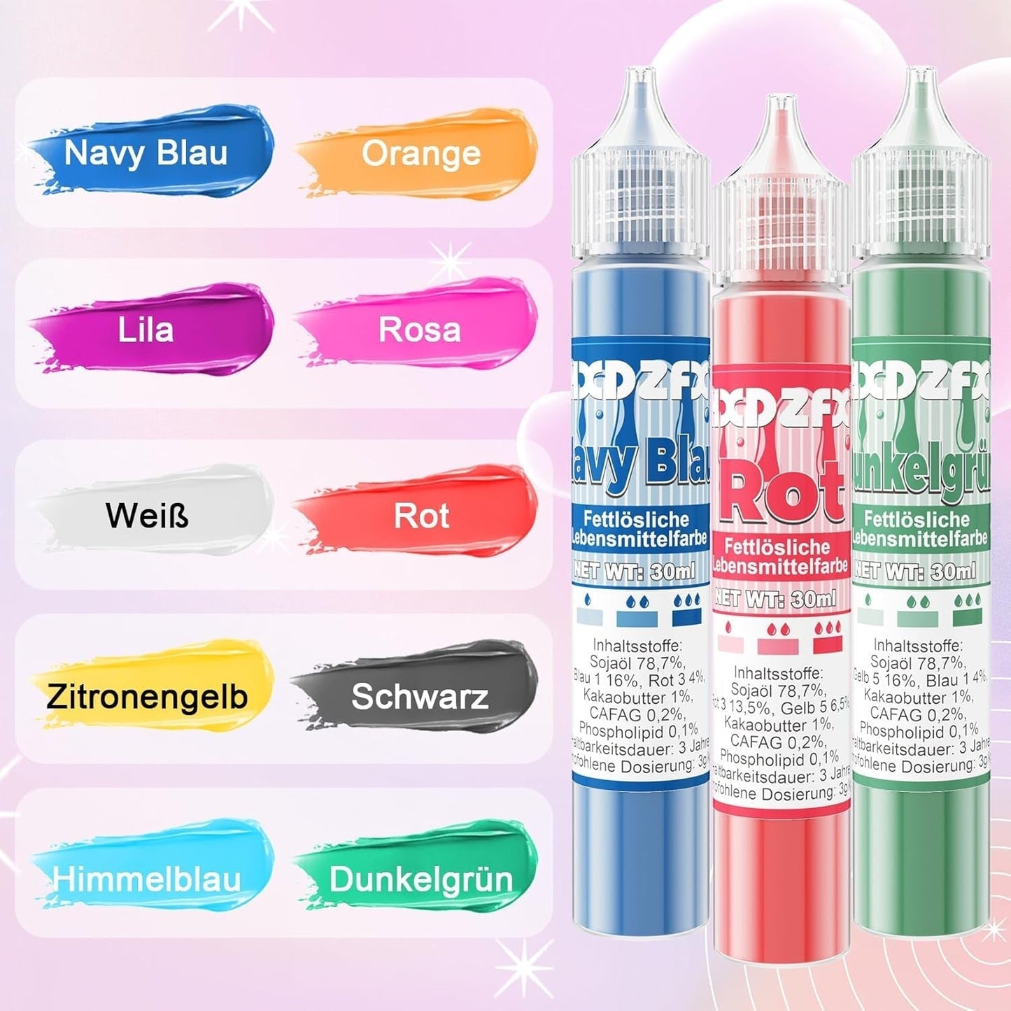 Colorante alimentario soluble en grasa - Colorante alimentario concentrado a base de aceite de 30 ml para colorante alimentario de chocolate para decoración de pasteles, fondant, crema de mantequilla, horneado, manualidades (azul marino)