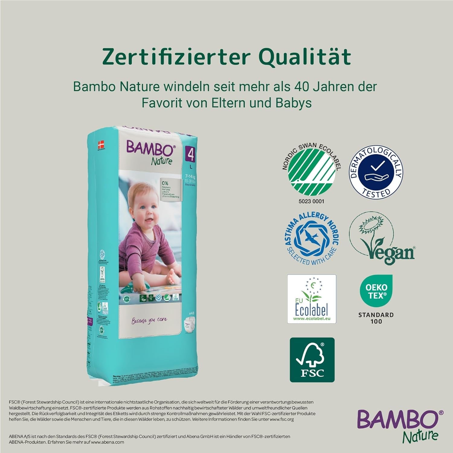 Pañales para bebés Bambo Nature, talla 4 (7-14 kg) - 48 piezas. Pañales Premium con protección mejorada contra fugas | Máxima comodidad y libertad para niños activos | Pañales testados dermatológicamente