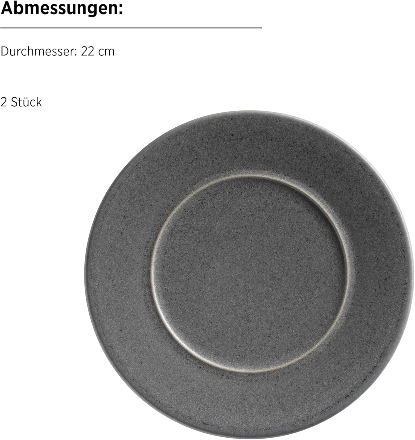 MÄSER Serie Unico, Vajilla para 2, Atemporal, Elegante, Servicio de Mesa de Cerámica de 8 Piezas, Gres, Antracita