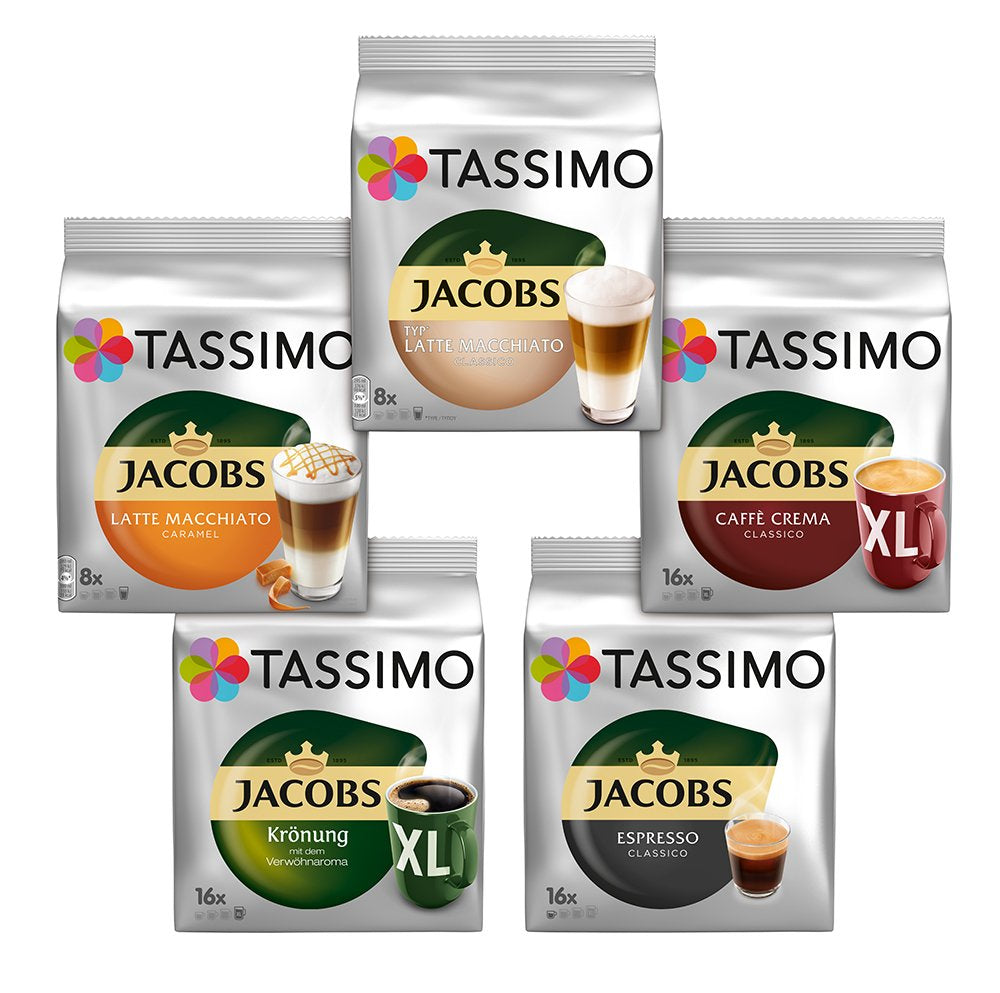 Tassimo Kapseln Probierbox, Vielfaltspaket, 64 almohadillas, 5 clasificados