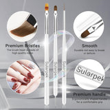 Sularpek Juego de 8 pinsel para uñas, pinsel para gel, pinsel de diseño, herramientas de punteado para decoración de uñas, pinsel para gel acrílico, pinsel para uñas