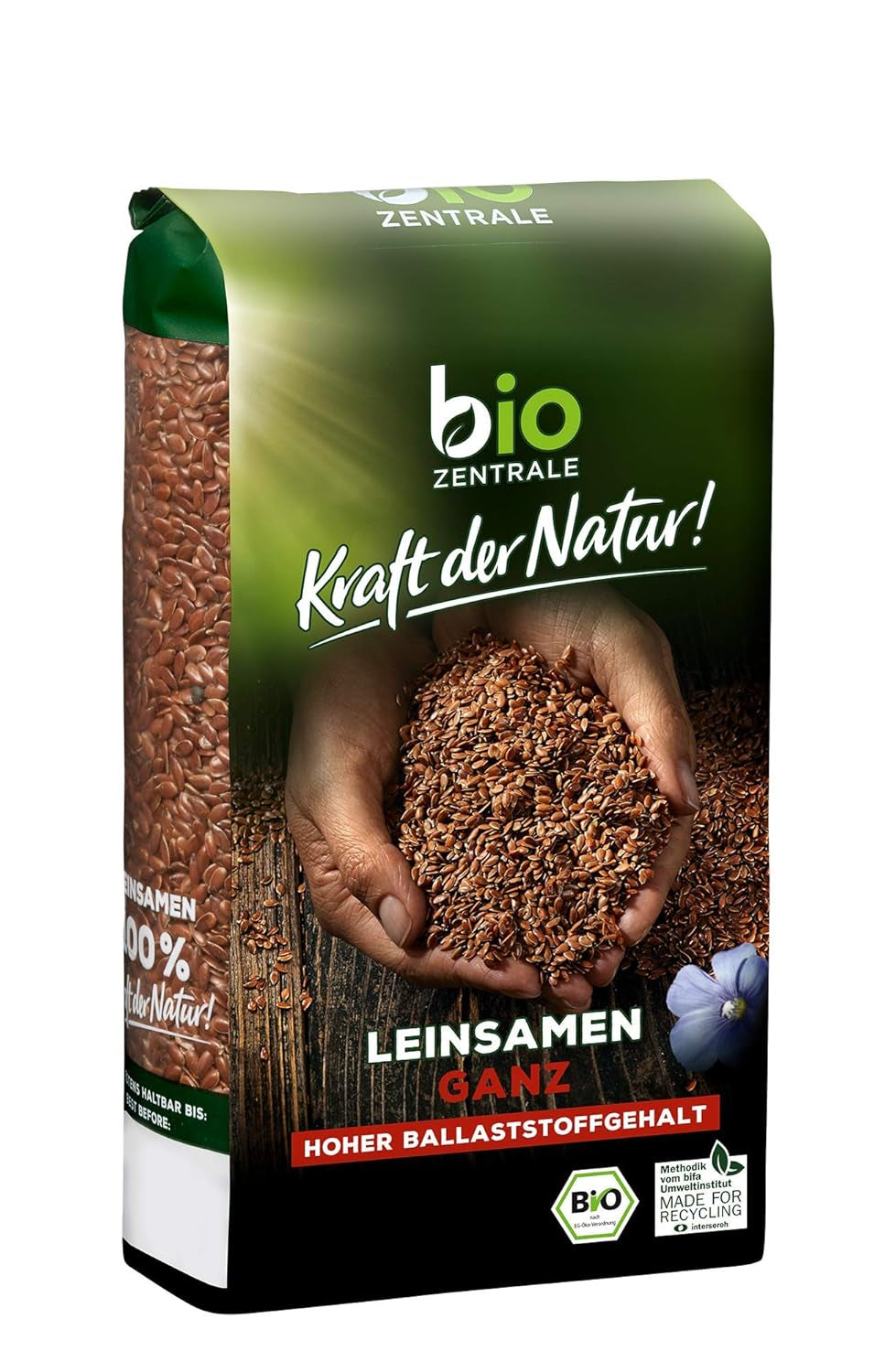 Semillas de lino enteras Biocentral | 7 x 400g de semillas de lino orgánicas | Ideal para yogur, muesli y pan | Alternativa al psyllium, las semillas de cáñamo y las semillas de chía