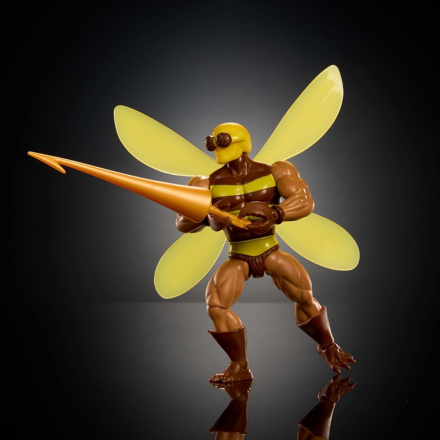 Figura de acción Buzz-Off de Masters of the Universe Origins de la colección de dibujos animados, de unos 14 cm de altura, de la televisión de los años 80, Líder de abejas con alas y gafas con jabalina, JBM88 Figuras de acción Naty Shop