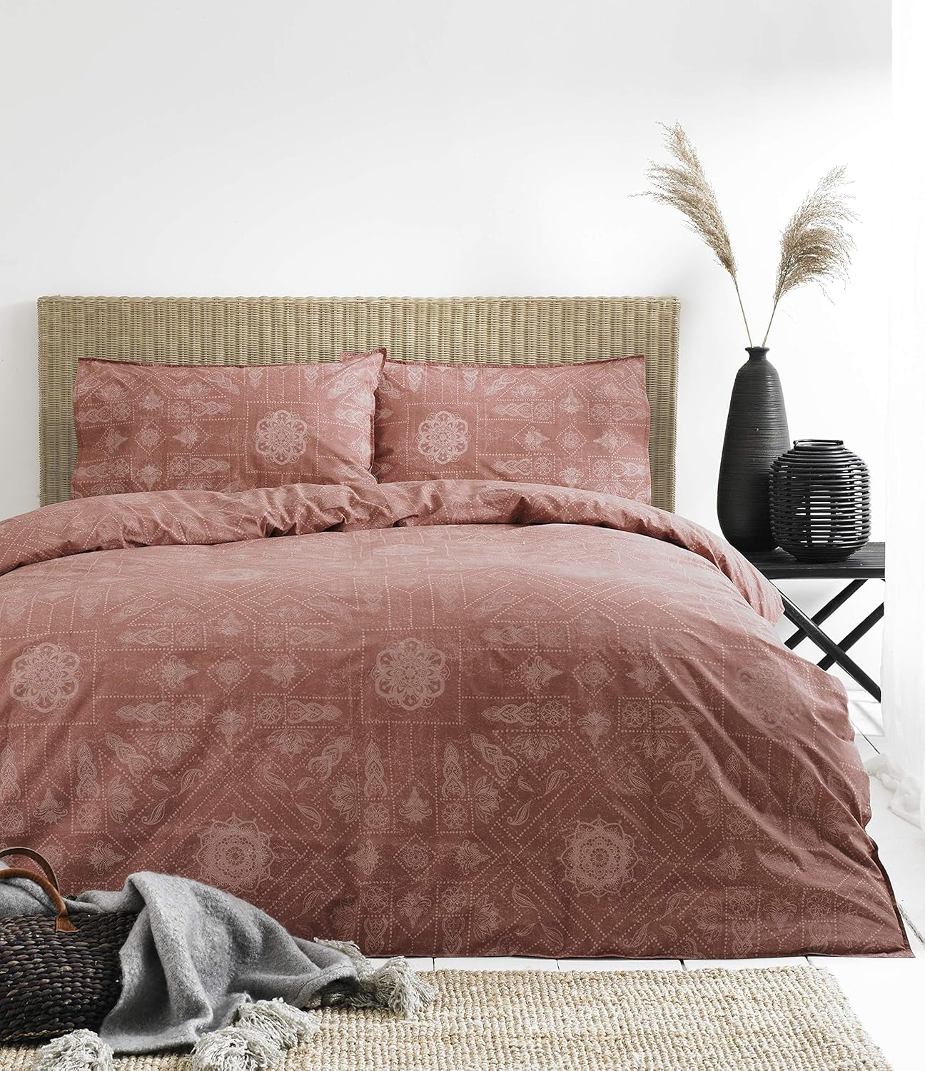 The Linen Yard Juego De Funda Nórdica Bohemia, Rojo, 260 X 220 Cm Edredones y Edredones Naty Shop Rojo 260 X 220 Cm