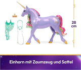 Wildstar Unicorn de Unicorn Academy: unicornio Sophia original de 28 cm de altura de la serie de Netflix con melena y cola reales, brida, silla y cepillo extraíbles, para edades de 4 años en adelante