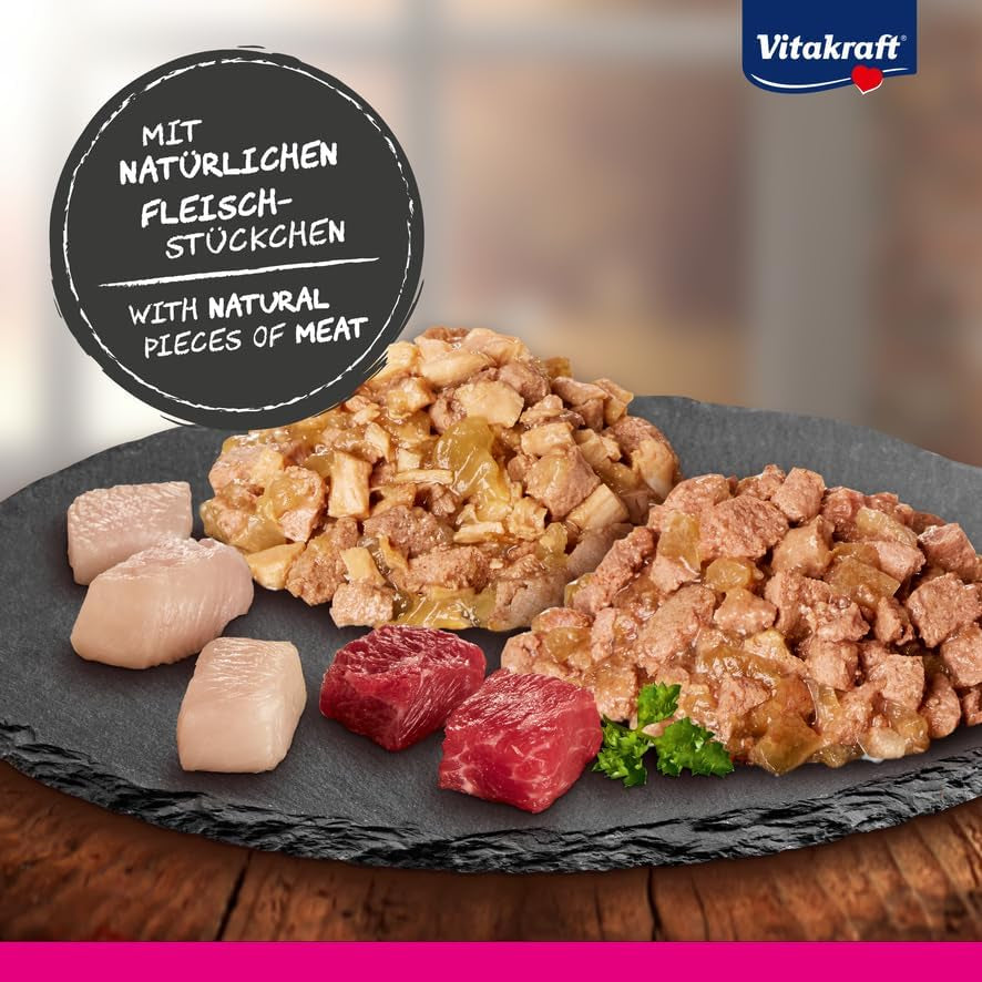 Vitakraft Poésie Délice, Country Selection, Nassfutter Katze, Katzennassfutter Gelée, con pollo, con ternera (1 paquete con 6x 85 g)