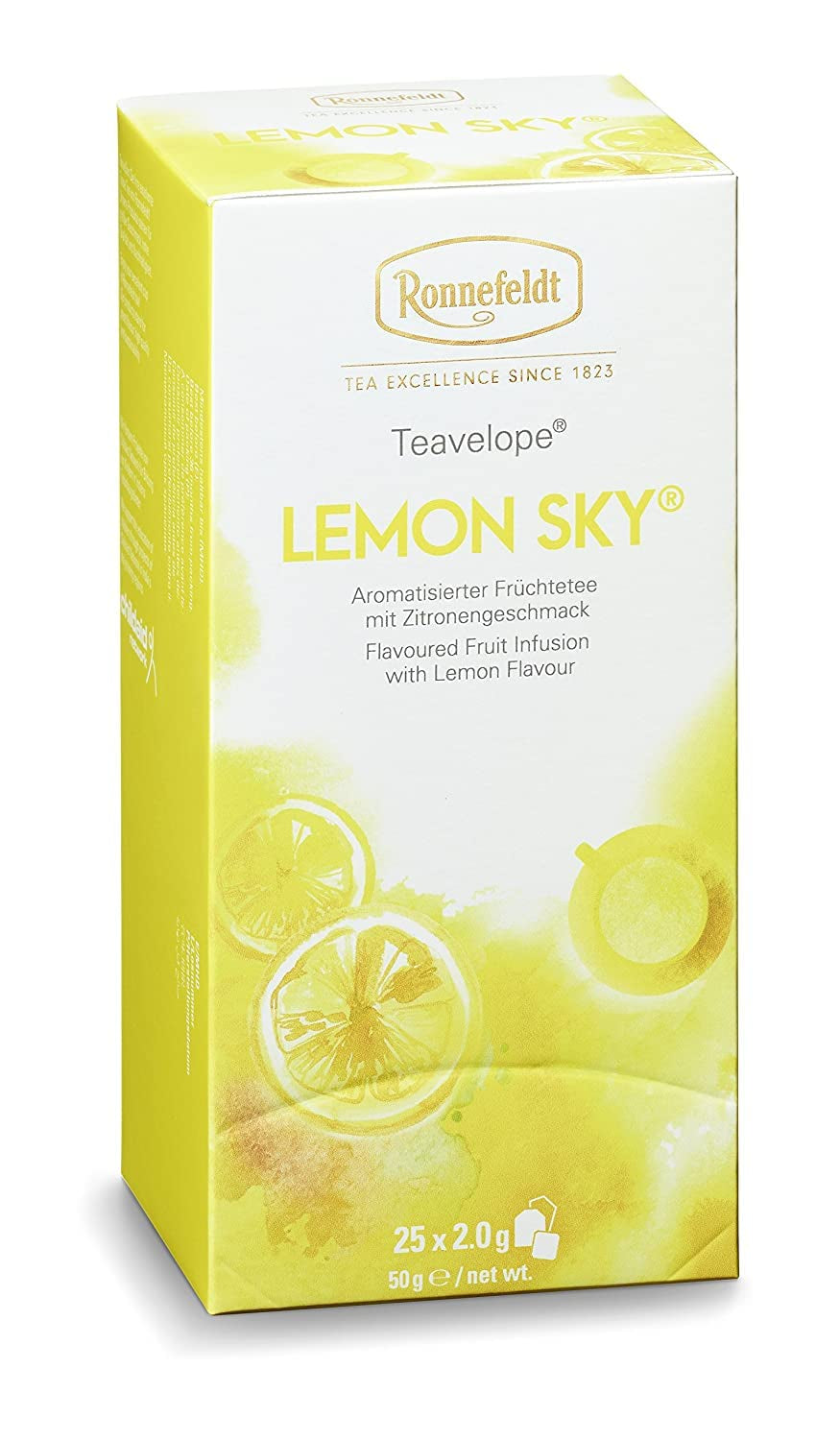 Teavelope "Lemon Sky" - Té de frutas con sabor a limón, 25 bolsitas de té, 50 g