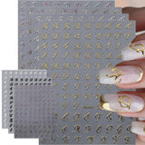 7 Blätter 3D Alfabetos Nagelsticker Nagelfolie Selbstklebend Buchstaben Aufkleber Nägel Zubehör Nagelaufkleber Klebebuchstaben Aufkleber Selbst Gestalten Letras Nail Art Pegatinas