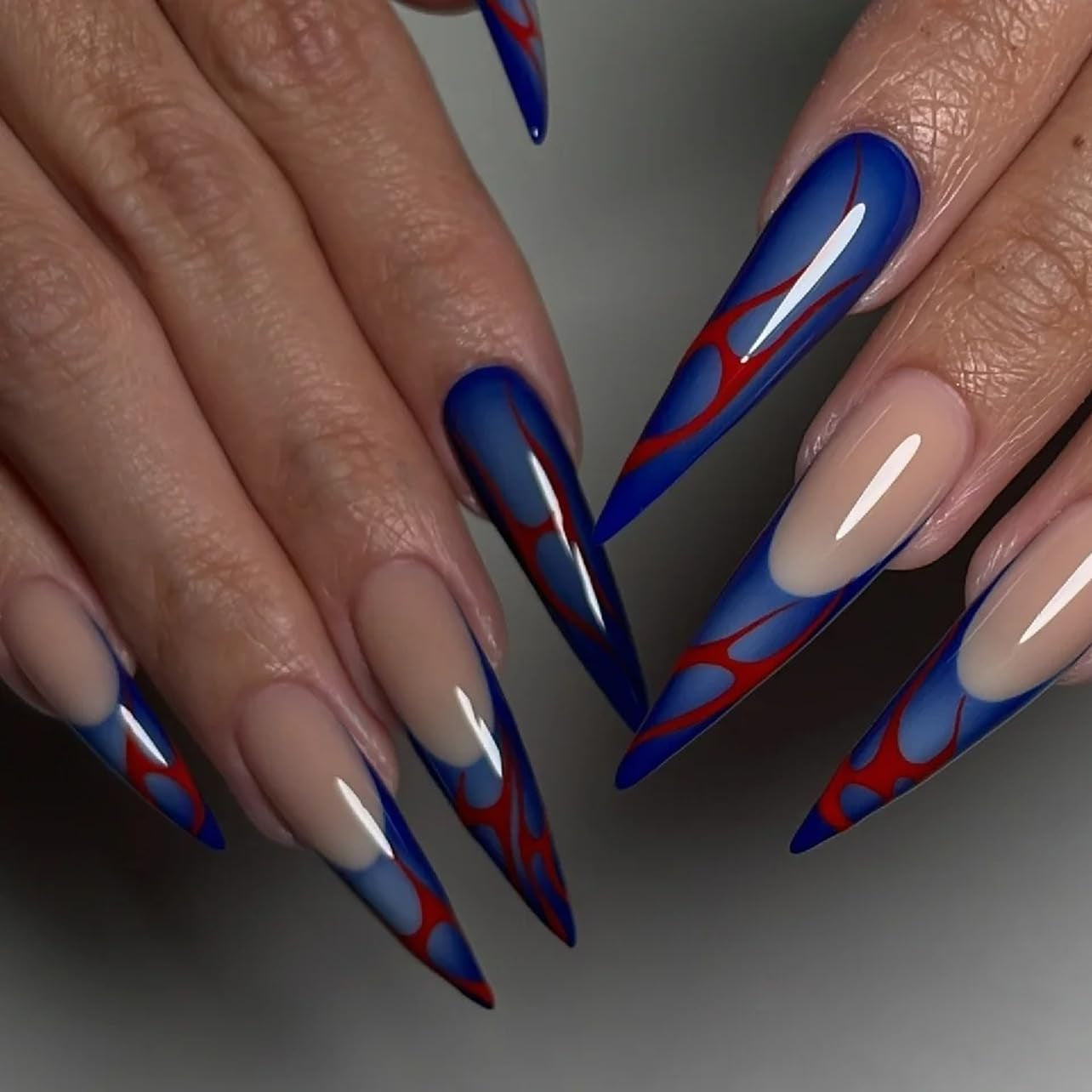 Mouyouglow-uñas largas Stiletto, color blanco lechoso, degradado, purpurina rosa, uñas postizas frescas con pegamento, uñas artificiales con purpurina rosa ombré
