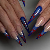 Mouyouglow-uñas largas Stiletto, color blanco lechoso, degradado, purpurina rosa, uñas postizas frescas con pegamento, uñas artificiales con purpurina rosa ombré
