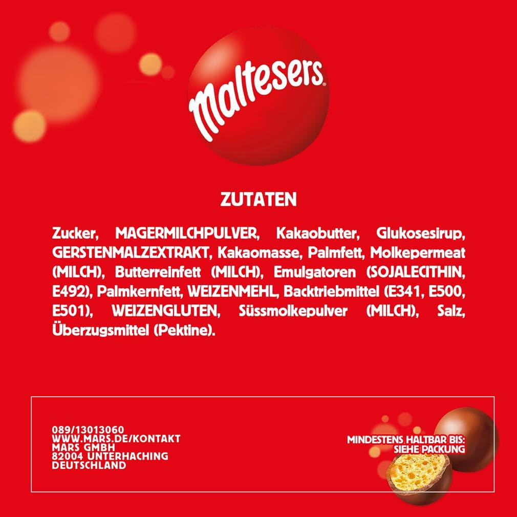 Maltesers, bolas de chocolate con un centro crujiente y ligero, aireado, snack de chocolate, 1 paquete (1 x 300 g)