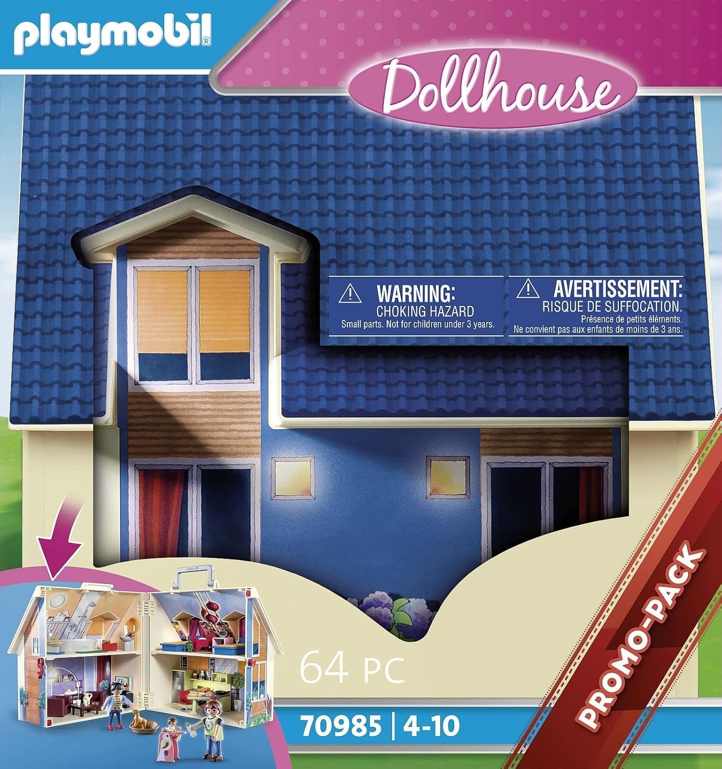 Dollhouse 70985 Casa de muñecas plegable con asa, juguete para mayores de 4 años y Dollhouse 70209 Habitación para adolescentes con figura de niña y accesorios, 4+