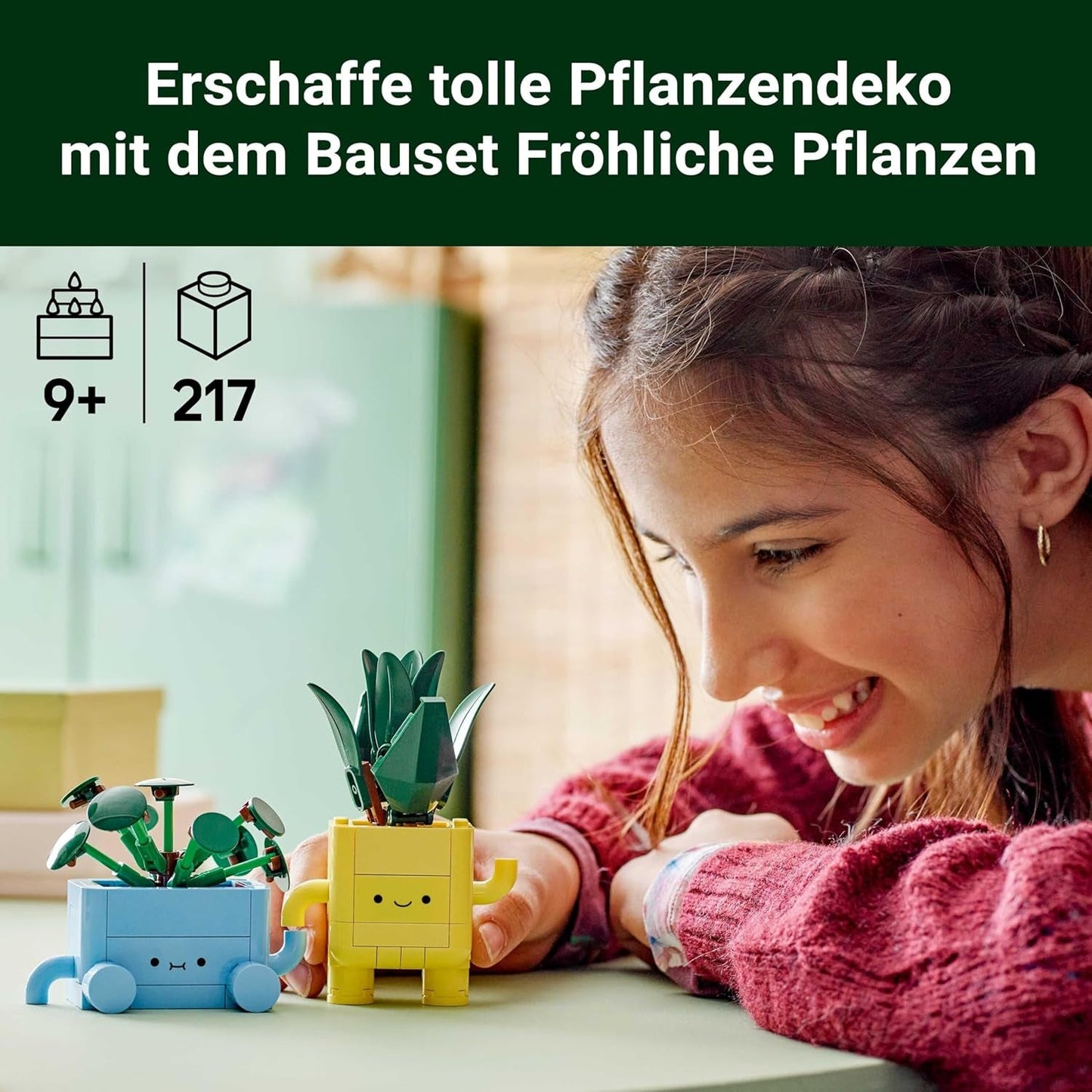 LEGO Botanicals Happy Plants - Set de bricolaje para niños con 2 flores artificiales y 2 macetas de colores con caras de dibujos animados - Idea de regalo para niñas a partir de 9 años - 10349 Besuche sets de construcción den LEGO-Store