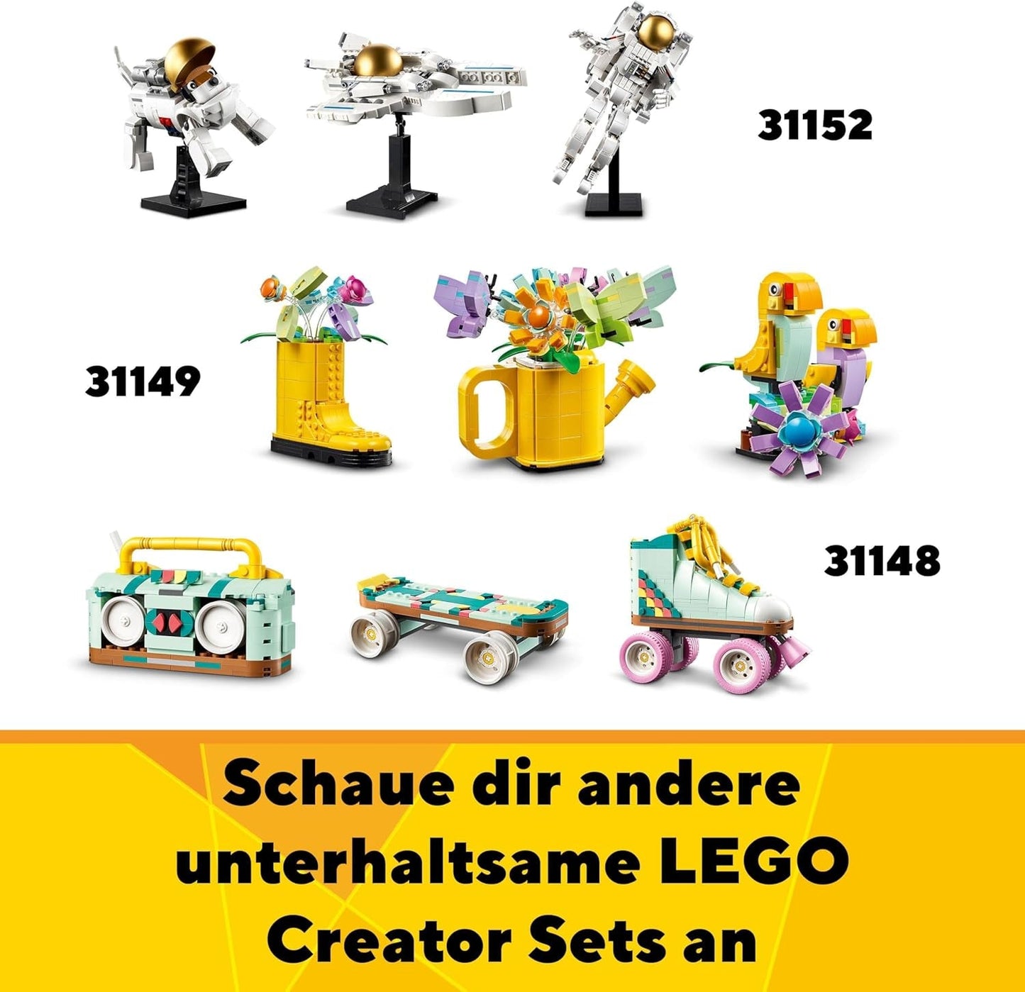 LEGO Creator 3In1 Animal Safari, set creativo con figuras de animales, 3 opciones de construcción: Jirafa de juguete, gacela y león, animales de juguete para niñas y niños, regalo natural para niños a partir de 9 años 31150 Juegos de construcción Beuche den LEGO-Store