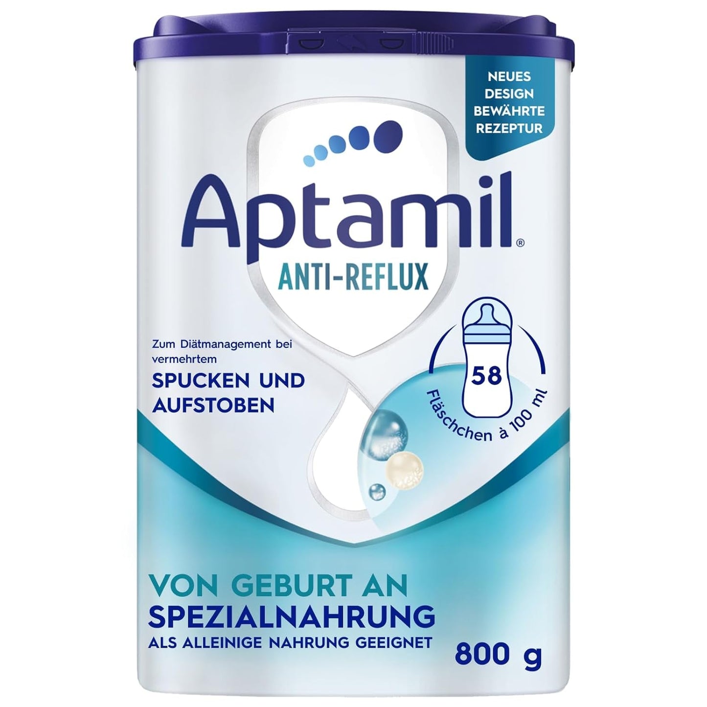 Aptamil Antirreflujo - Fórmula completa desde el nacimiento Manejo dietético Vómitos y regurgitaciones Alimentos para bebés Leche en polvo 1 x 800 g