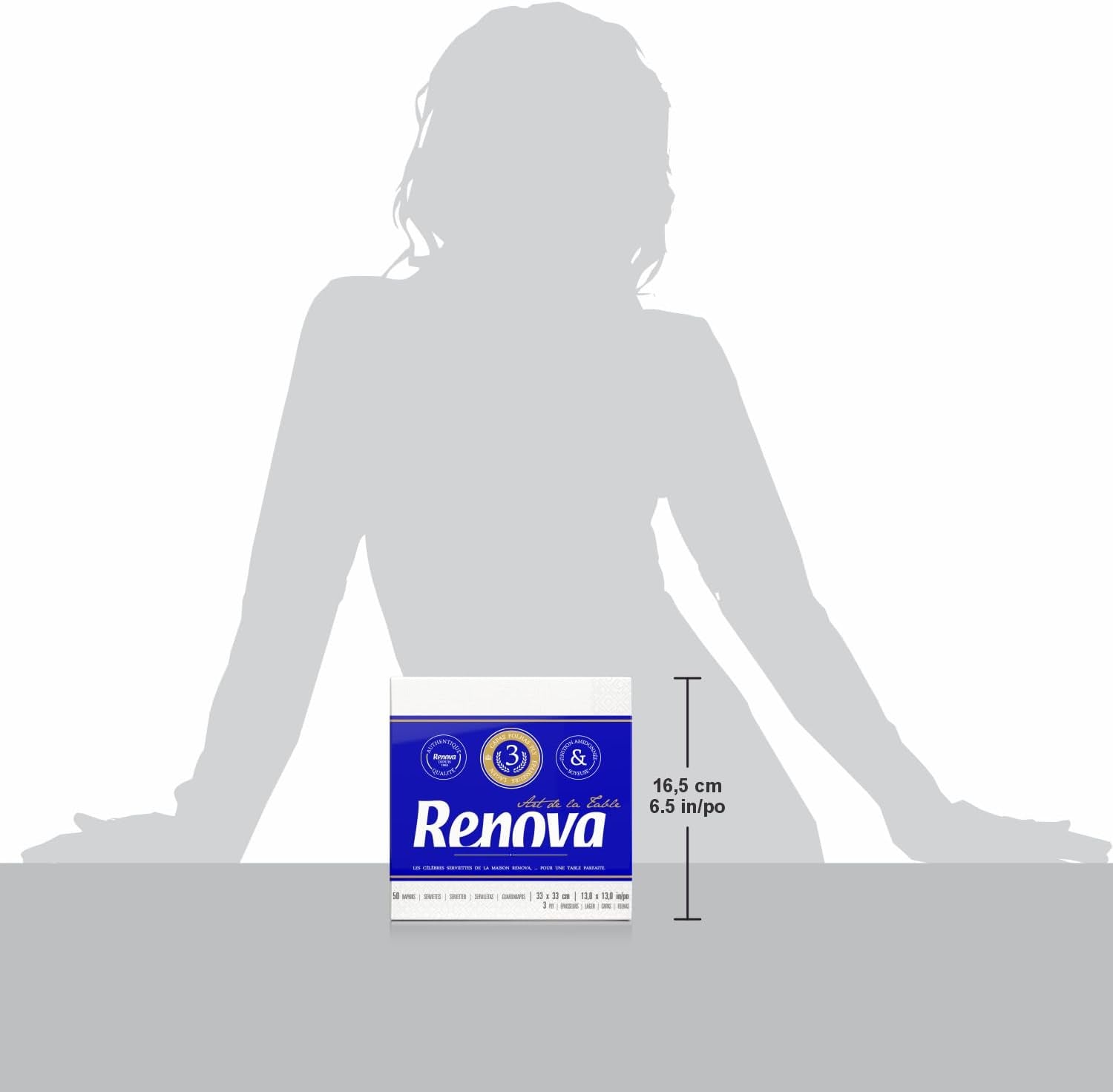 Servilletas de papel Renova, Table Art, 50 servilletas premium, 3 capas