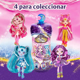 Pixlings Muñecas mágicas, 4 muñecas surtidas - 2 nuevas - Muñeca de moda de 15 cm - Pociones mágicas - Juguete de pociones secretas (MG101000)