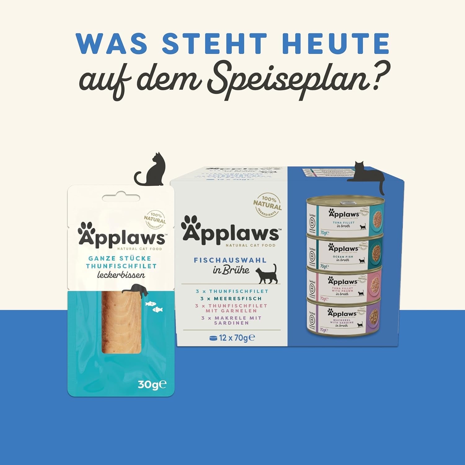 Applaws Comida húmeda natural para gatos Selección de gelatinas (paquete de 12 x 70 g)