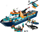 LEGO City Barco de investigación ártico, gran barco flotante de juguete con helicóptero, barco inflable, submarino Rov, naufragio vikingo, 7 minifiguras y figura de orca, regalo para niños a partir de 7 años 60368 Juegos de construcción Besuche den LEGO-Store