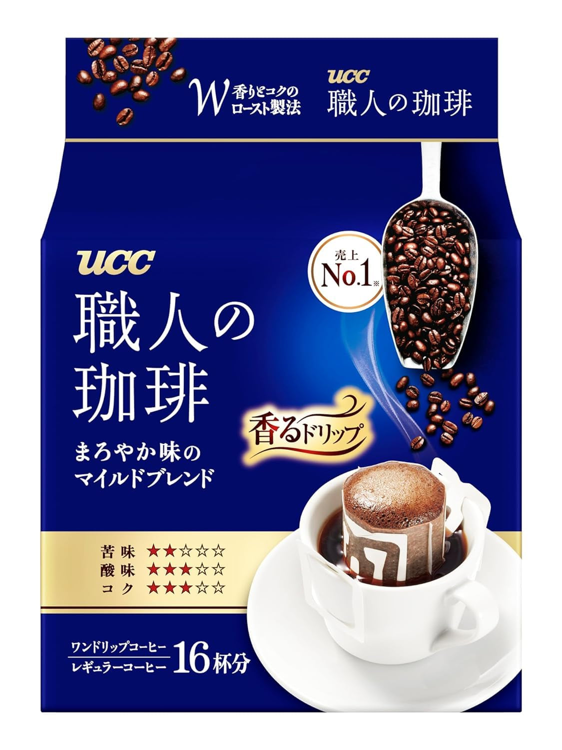 Café Craftsman de Japón Café con filtro de un solo uso Mezcla ligera de Brasil Vietnam 16 sobres.