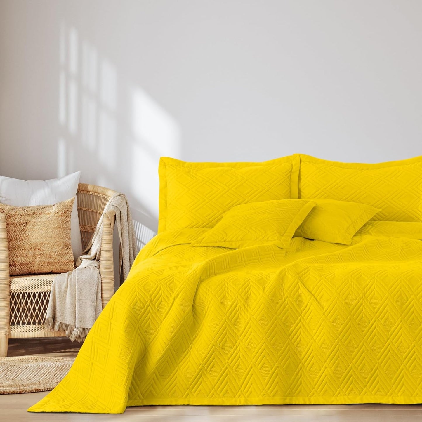 Ameliahome Colcha 170X210 Cm Colcha De Doble Cara Acolchado Ultrasónico Poliéster Ophelia Camas Y Mantas Verde Oscuro Besuche den AmeliaHome-Store Ophelia Amarillo 220X240 Cm