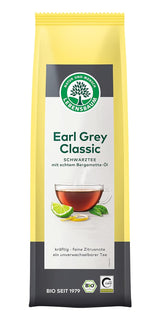 Lebensbaum Earl Grey Té negro clásico con bergamota natural y aceite de limón, armonioso, aromático, 100% orgánico, suelto, 100 g