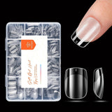 Modelones Puntas de Uñas 216 Piezas - Juego de Puntas de Uñas de Cobertura Completa, Juego de Puntas de Gel Suave, Puntas de Uñas de Resina PMMA Prepulido, Pegamento DIY en Uñas Artificiales, Almendras Cortas XS