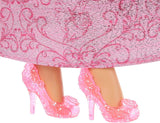 Mattel DISNEY Princess Aurora - Muñeca con atuendo icónico, zapatos y tiara desmontables, top brillante y falda estampada desmontable, cabello largo para peinar, HLW09