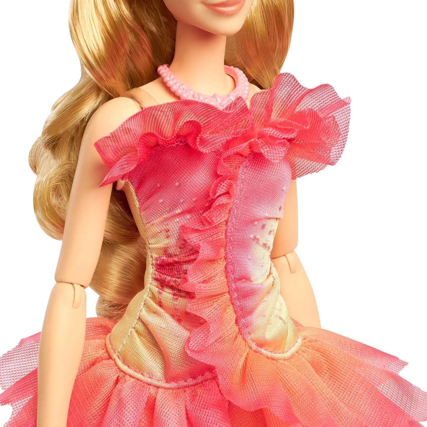Mattel Wicked Glinda Fashion Doll y accesorios con cabello rubio, varias poses posibles y apariencia de vestido de fiesta desmontable, HXT63