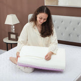 HOMCOM Almohada Viscoelástica Almohada Cervical con Funda Extraíble 2 Alturas Ergonómica 2S Responsive Almohada Cervical para Diferentes Posiciones para Dormir 60x40cm Crema Blanco