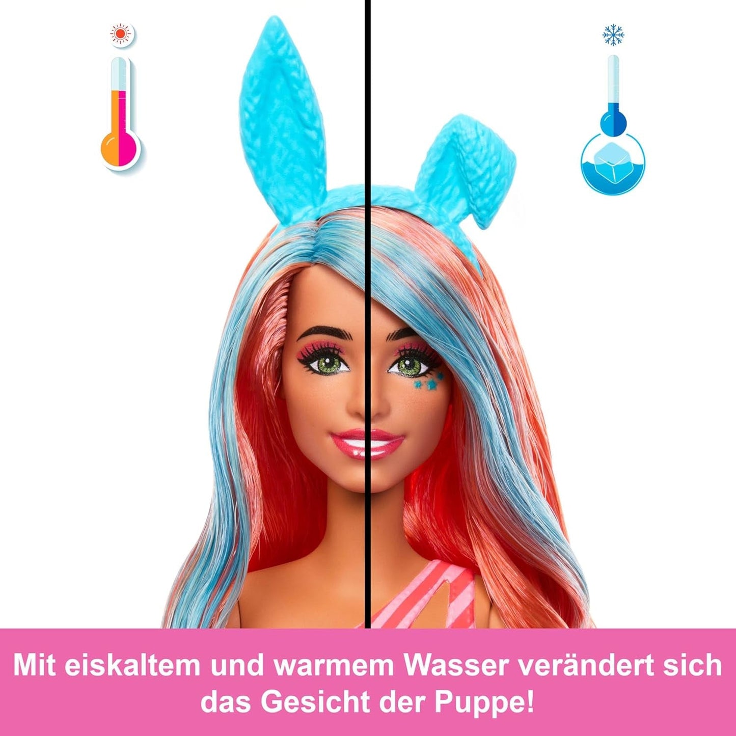 Barbie Pop Reveal Juego de muñecas y accesorios Serie Shakes Lindo gatito perfumado Muñeca y mascota de moda con 8 sorpresas que incluyen cambio de color JCN87