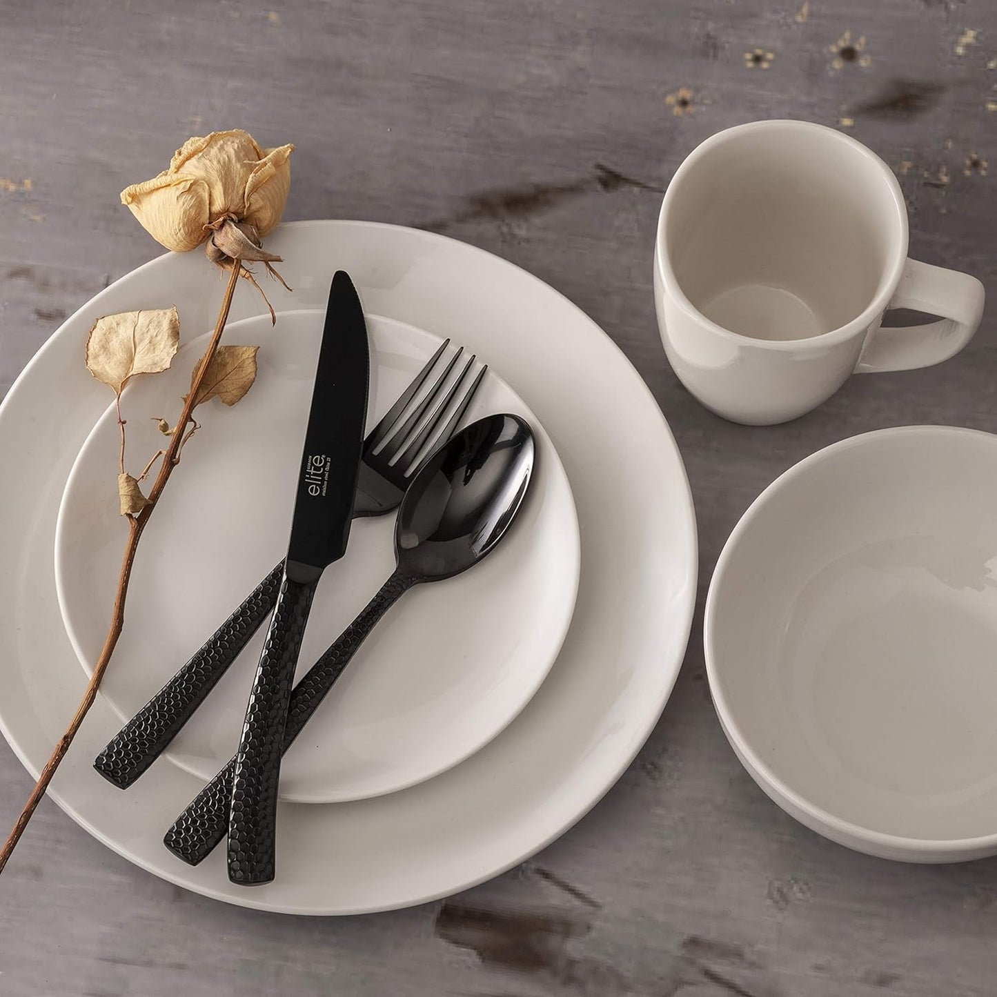 Zen Buffet Vajilla de Porcelana, Servicio para 6 (30 Piezas), Blanco (Tazas)