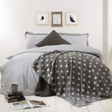 DREAMSCENE manta cómoda manta mullida manta de lana - manta de salón cálida suave de invierno, manta de sofá, manta de sofá, manta de peluche para niños, mantas de salón y de peluche 120X150Cm, manta para sofá estrellas grises Camas y mantas Besuche den DREAMSCENE-Store