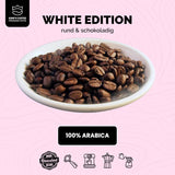 KING'S COFFEE - EDICIÓN BLANCA - mezcla ligera 100% Arábica procedente de Etiopía, México, Perú y Tanzania - tostado en lotes pequeños en Italia - granos de espresso enteros para máquinas portafiltro - 1 kg