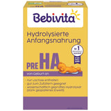 PRE HA (5 x 500 g), fórmula de leche en polvo hidrolizada desde el nacimiento, contiene únicamente lactosa como carbohidrato, adecuada para alimentación complementaria