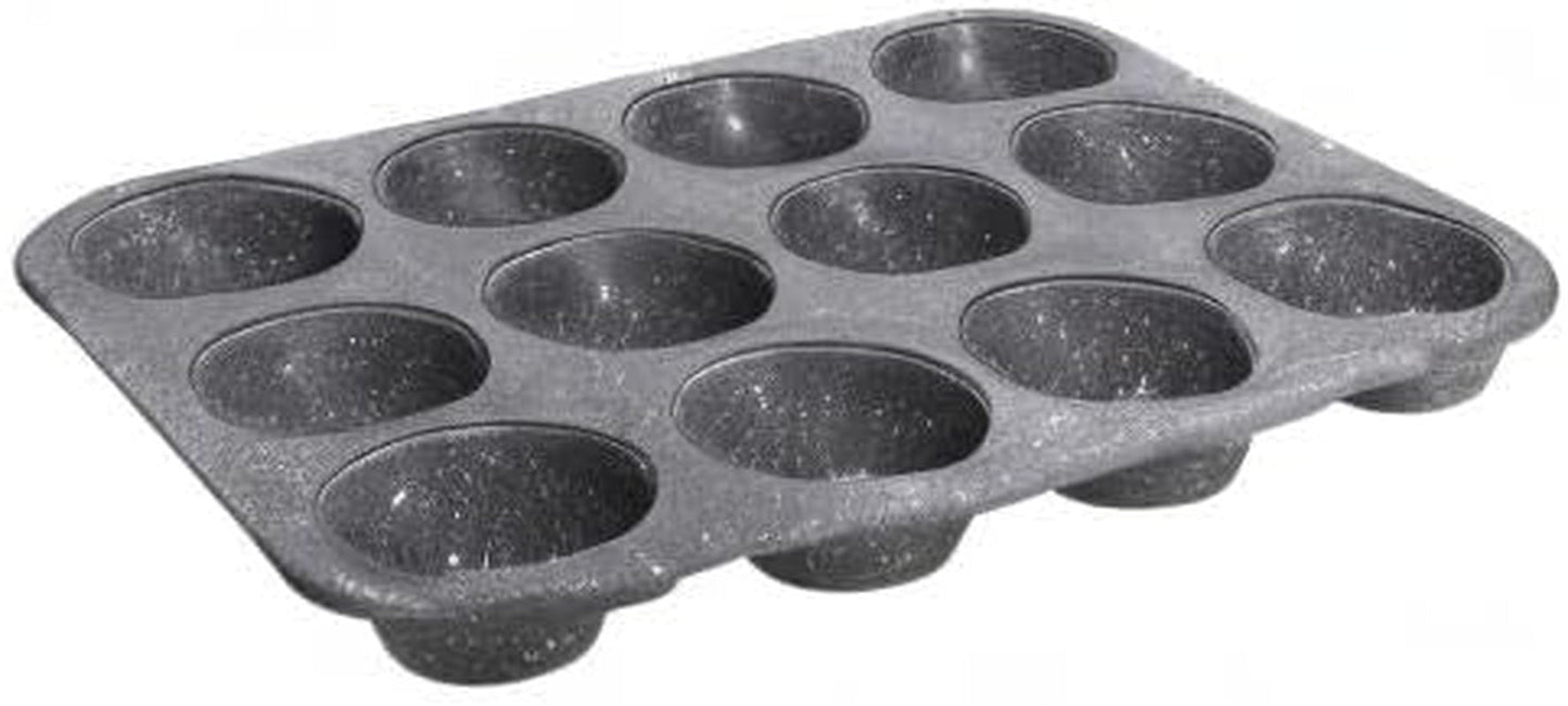 Pure Roq Muffinform Para 12 Muffins, Aluminio, Negro Moldes y bandejas de horno Naty Shop