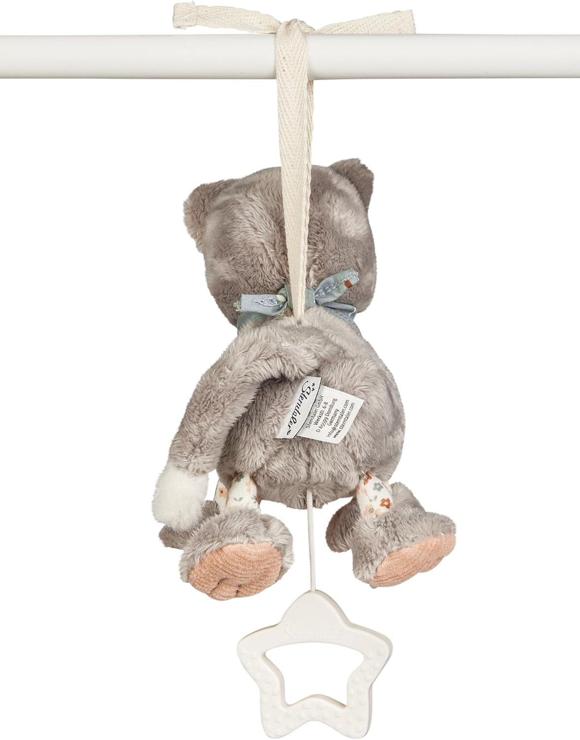 Sterntaler Caja de música S Cat Lilly - Caja de música para bebé de Tela Suave - Juguete de Peluche para que los niños lo aten - Ayuda para Dormir Tiene un Efecto calmante en casa y mientras viaja, Gris Juguetes Bebe Naty Shop