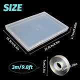 2 uds 30cm cinta adhesiva de doble cara caja de almacenamiento de uñas artificiales caja rectangular transparente cajas de embalaje de plástico contenedor de puntas de uñas uñas artificiales 21,8x15,5 cm