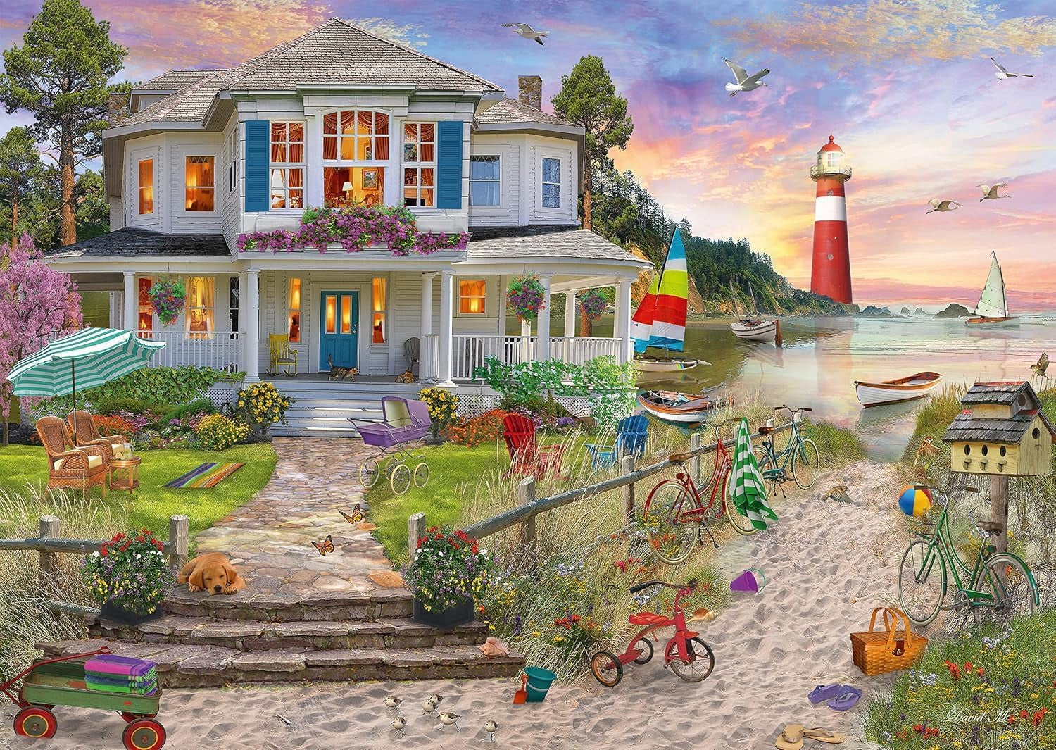 Schmidt Spiele Casa en la playa, rompecabezas de 1.000 piezas Puzzle Naty Shop