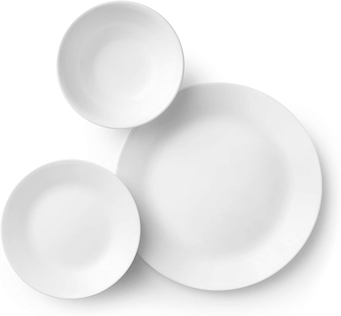 Juego de Vajilla para 6, 18 Piezas, Resistente a Roturas, Blanco Invierno, Información no Disponible, Blanco Invierno