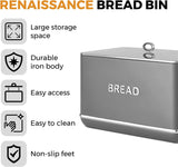 Torre T826175GRY Panera Renaissance, capacidad 16 l, tapa simple, gris Cajas para guardar alimentos Naty Shop