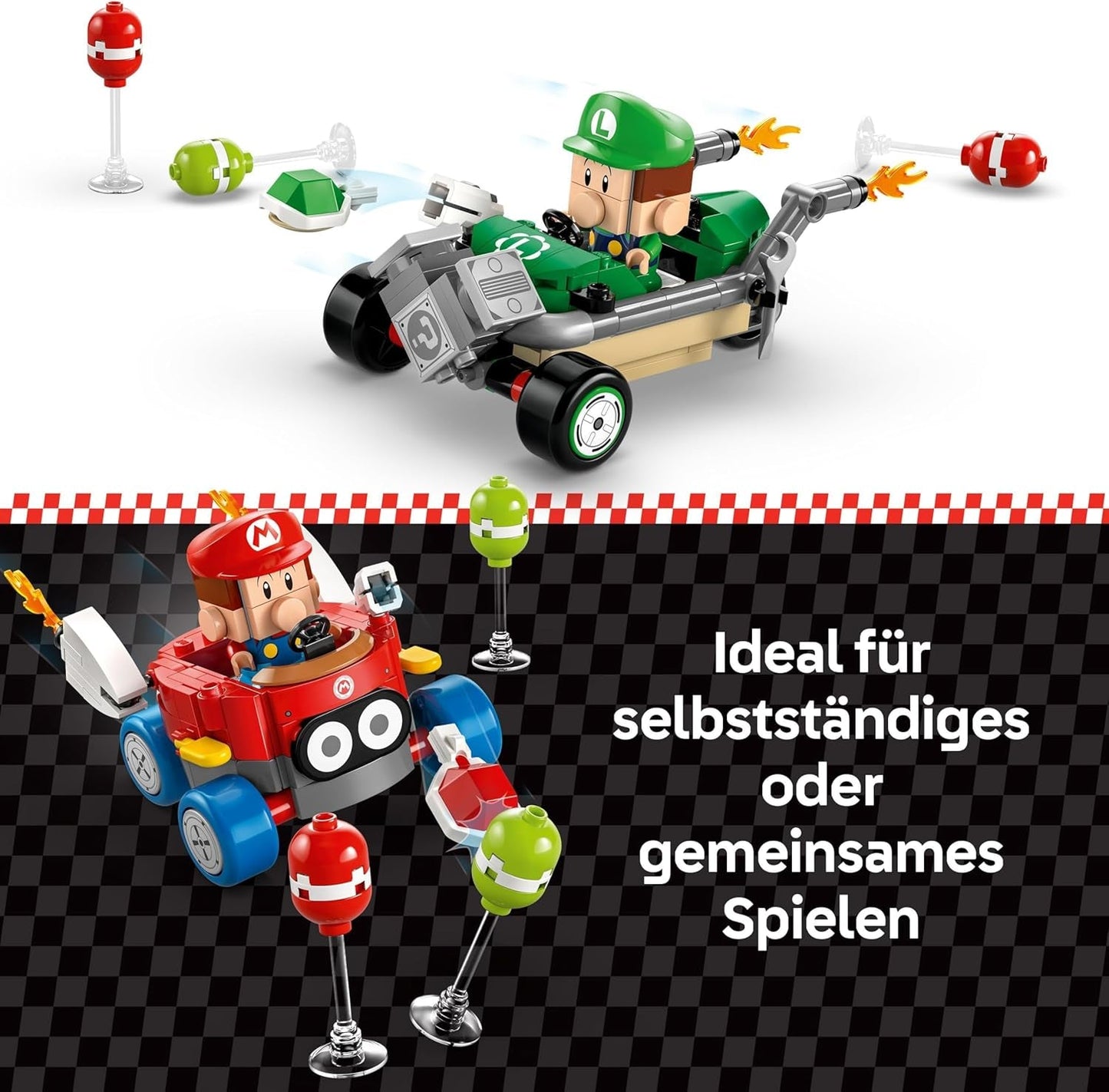 LEGO Mario Kart - Bebé Mario vs. Baby Luigi Figuras coleccionables de Nintendo 2 Speedmen para construir, juguete para regalo para niños, niñas y jugadores a partir de 8 años Juguete de aventuras 72034 Juegos de construcción Besuche den LEGO-Store