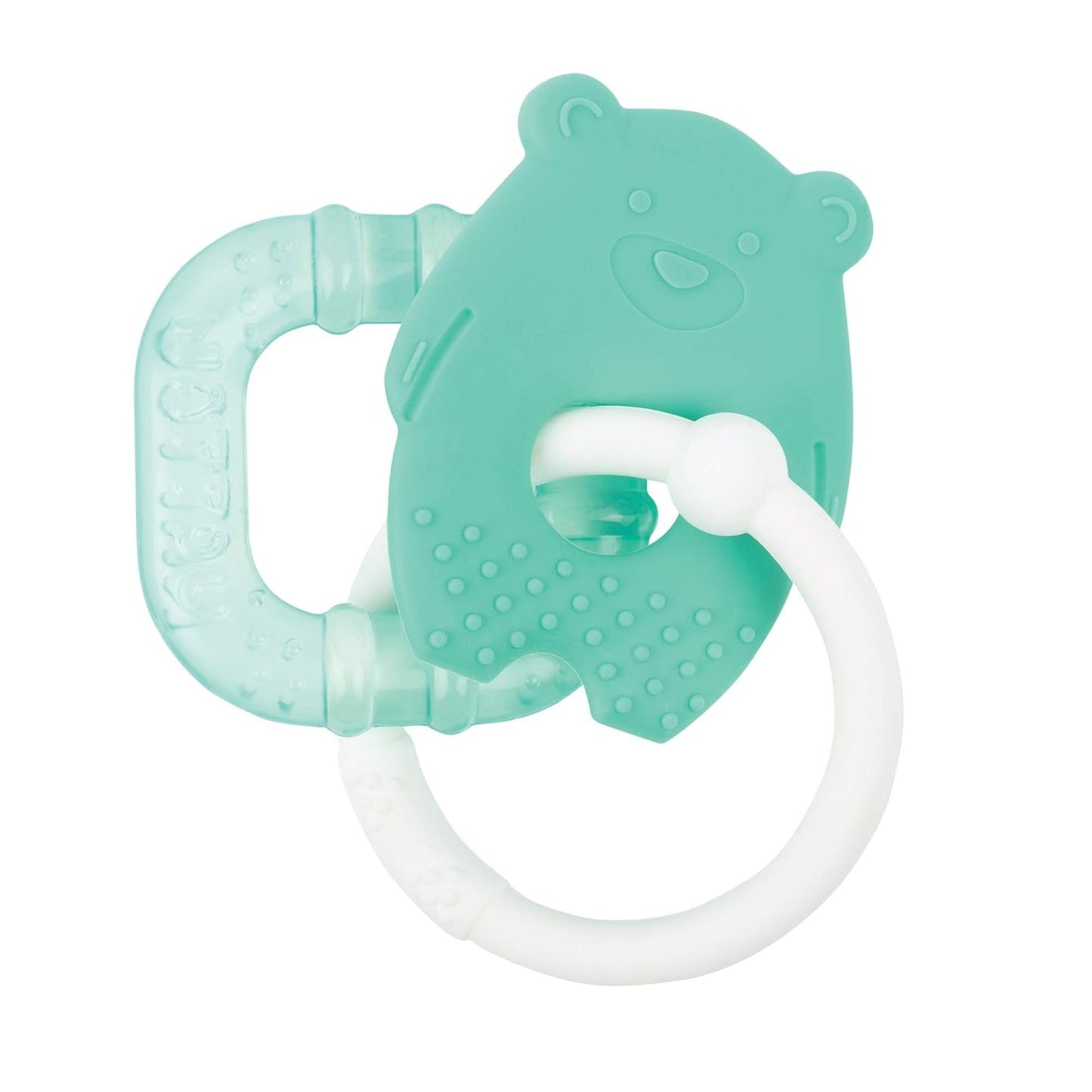 Nattou Anillo de Silicona para Dentición, Ratón, Relleno de Agua, Sin BPA, 13,5 x 10,5 x 15 cm, Silicona, Azul/Blanco